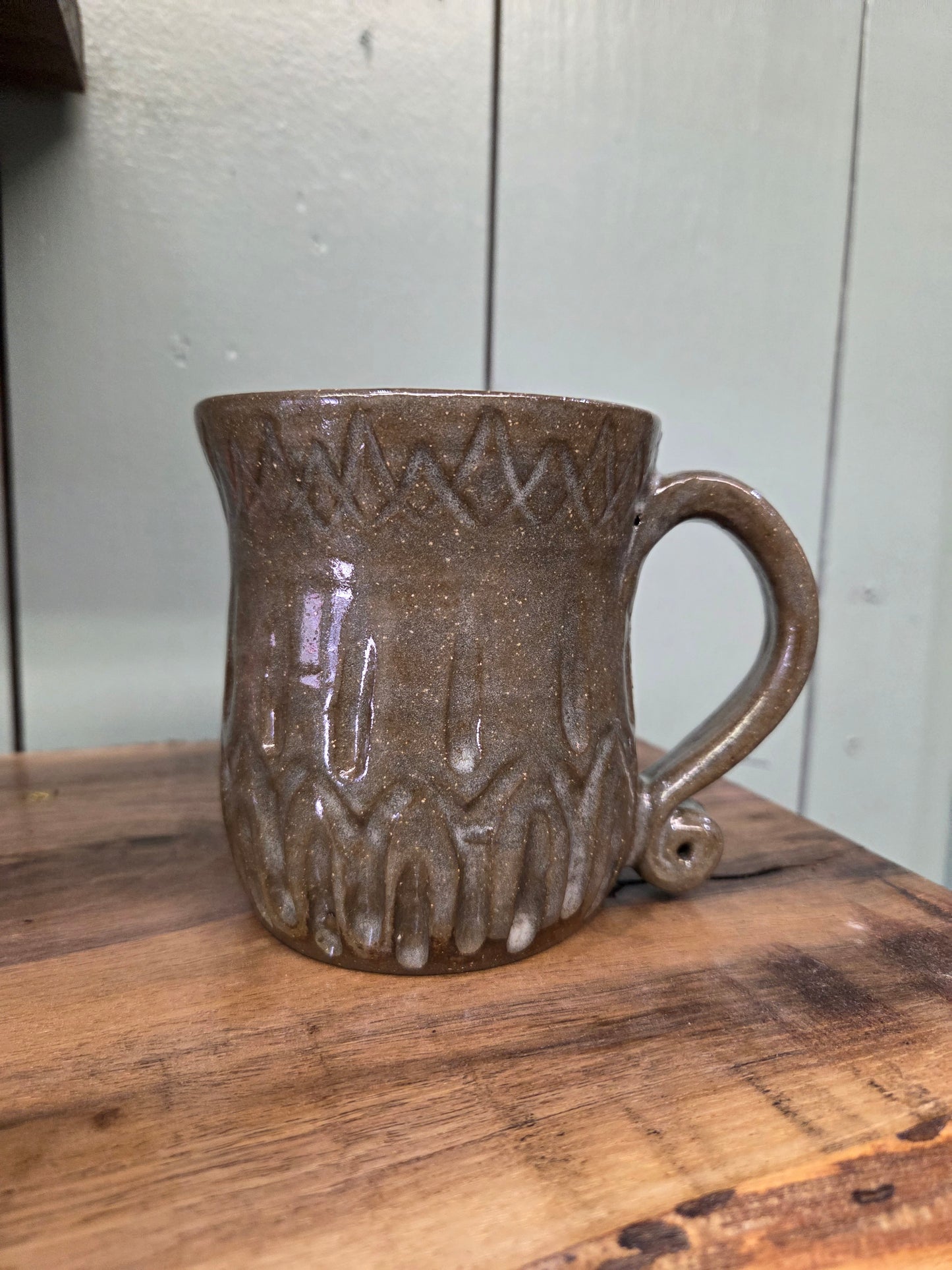 Rustic Tones Carved Mug